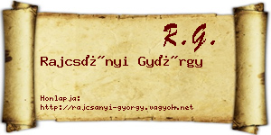 Rajcsányi György névjegykártya