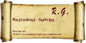 Rajcsányi György névjegykártya